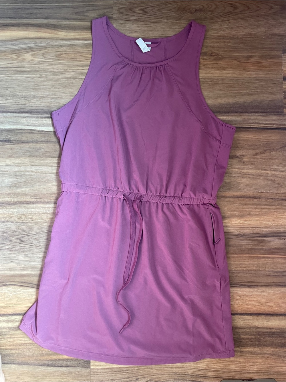 Zella Sleeveless Drawstring Active/Casual Dress in Mauve